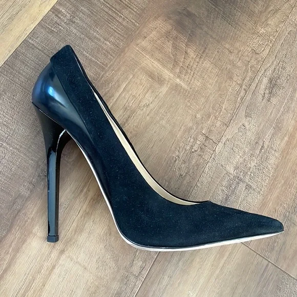 Black half suede Jimmy Choo pumps